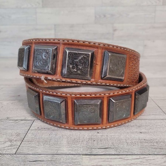 Men's Double J Saddlery Western Brown Leather Jack Daniel's Cowboy Belt Size 32 - Picture 5 of 5